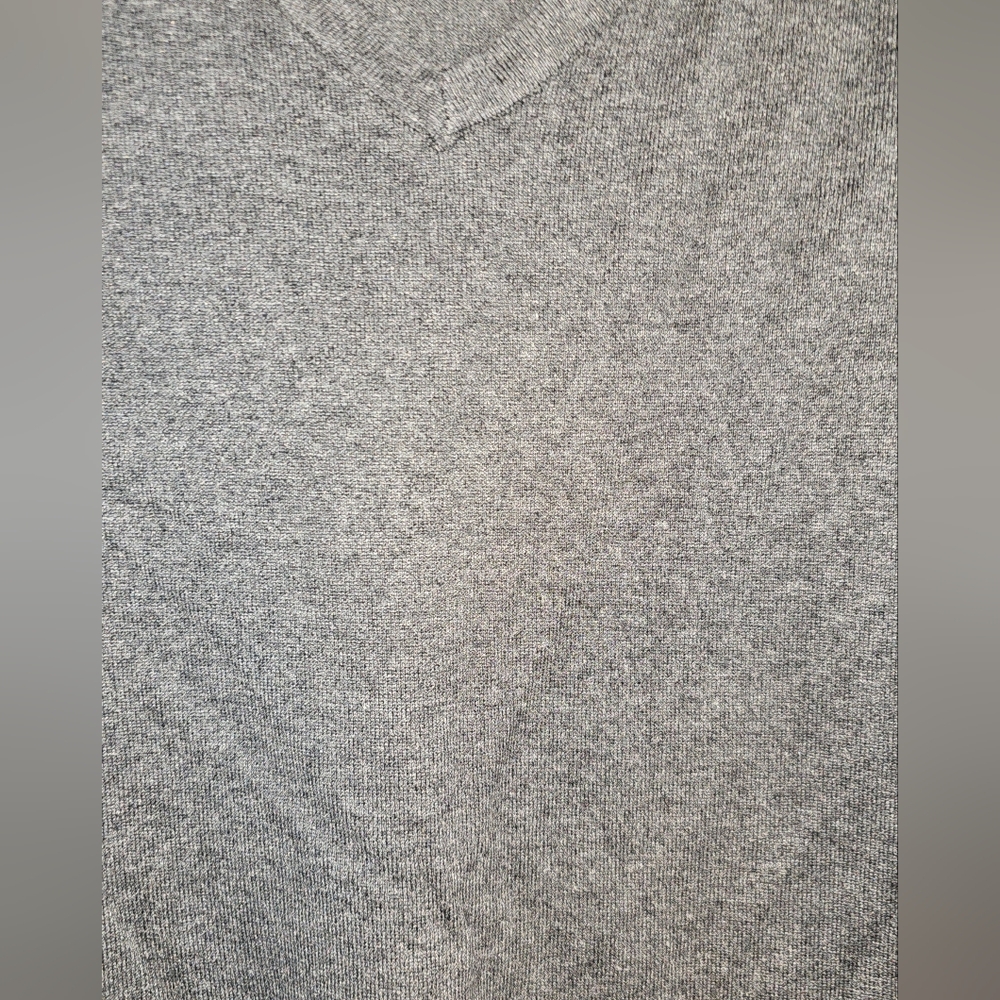 Women's Gray V-Neck Sweater - Picture 2 of 6